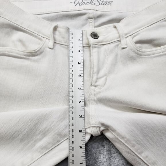 Old Navy Jeans Womens 10 White Rockstar Low Rise Capri Stretch Denim Casual - Picture 9 of 12